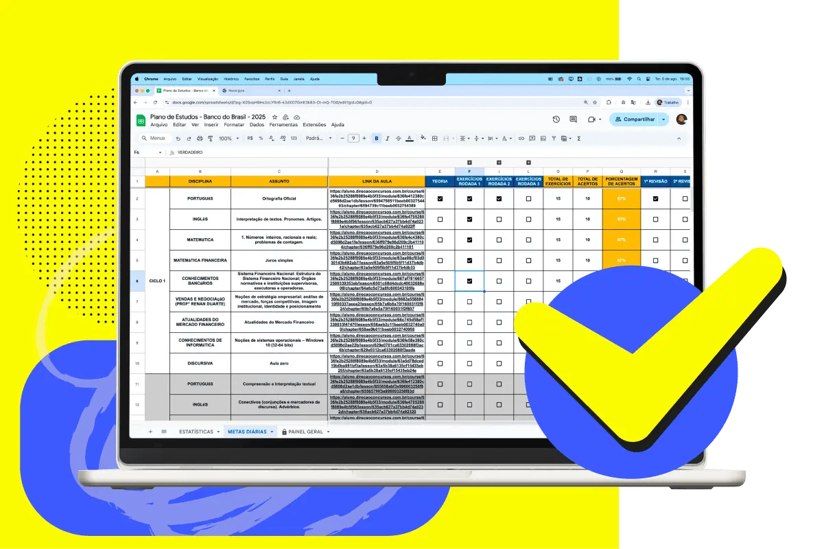 Planilha inteligente + checklist pronto
